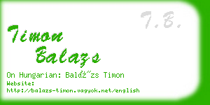 timon balazs business card